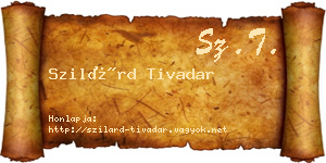Szilárd Tivadar névjegykártya