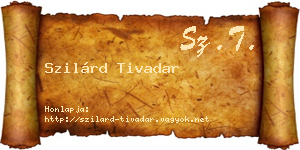 Szilárd Tivadar névjegykártya