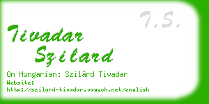 tivadar szilard business card